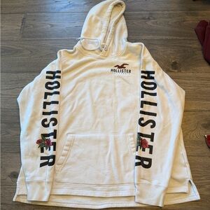 Y2K Hollister Off-White Hoodie with Sleeve Branding
